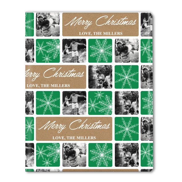 Snowflake Kelly Squares Personalized Gift Wrap Snowflake Kelly Squares Personalized Gift Wrap