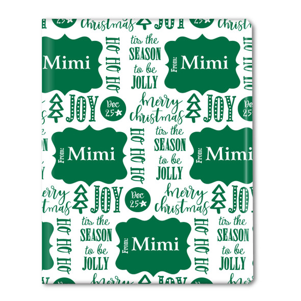 Tis the Season-Green Personalized Gift Wrap