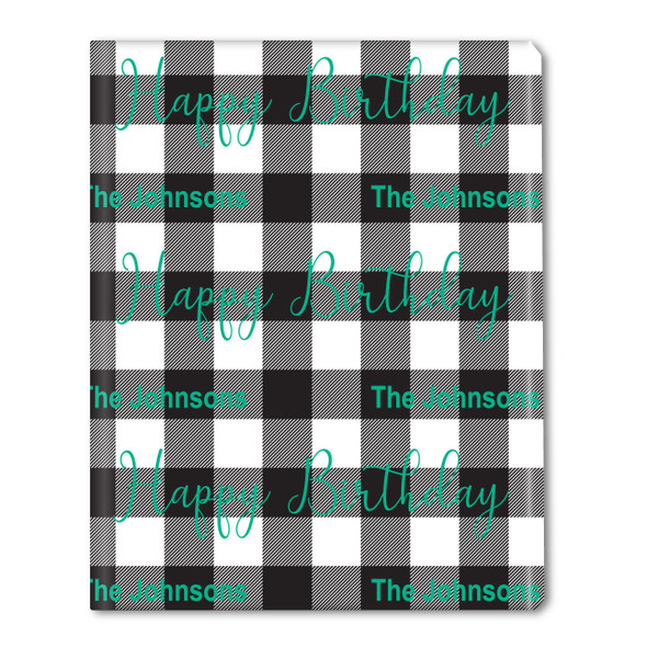 B&W Check Teal Personalized Gift Wrap B&W Check Teal Personalized Gift Wrap