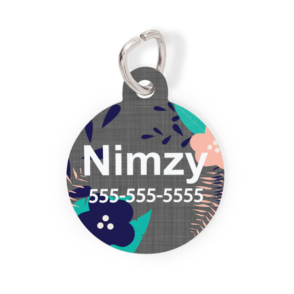 Foliage Round Pet Tag Foliage Round Pet Tag