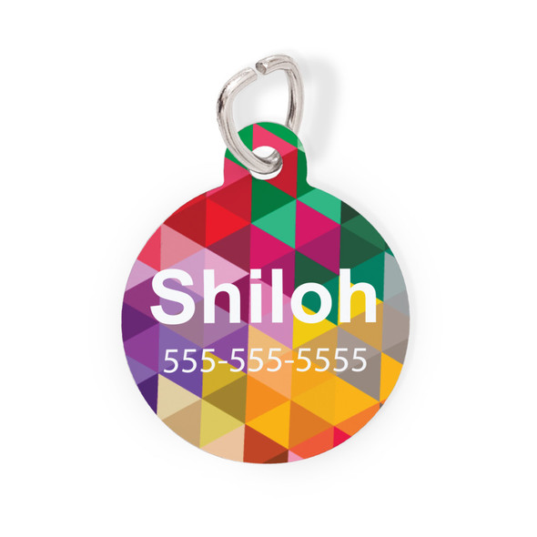 Prism Round Pet Tag-Pattern Prism Round Pet Tag-Pattern