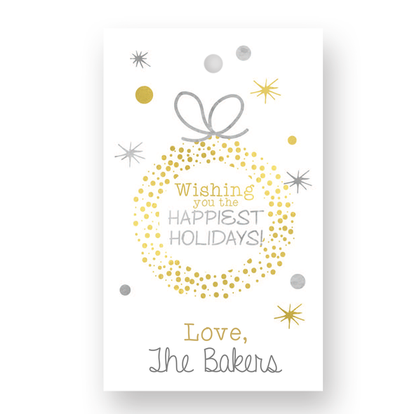Dotted Ornament White Gift Tags - Set of 41 - Pearl Dotted Ornament White Gift Tags - Set of 41 - Pearl