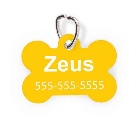 Gold Bone Pet Tag-Solid Color Gold Bone Pet Tag-Solid Color