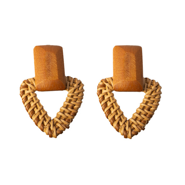 Wood & Raffia Door Knocker Earrings Wood & Raffia Door Knocker Earrings