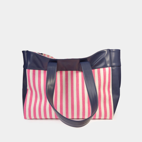 Carson Tote - Hot Pink Stripes Carson Tote - Hot Pink Stripes