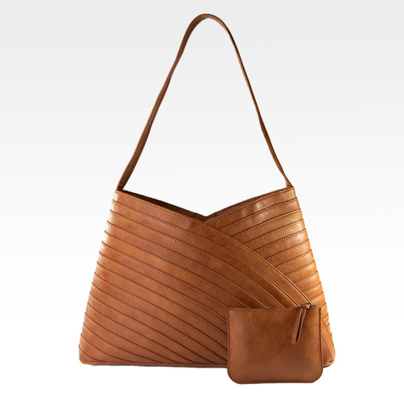 Capri Crisscross Shoulder Tote - Vegan Leather