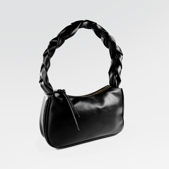 Midnight Braided Hobo Tote - Vegan Leather Midnight Braided Hobo Tote - Vegan Leather