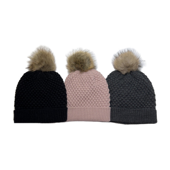 Midnight Bubble Knit Pom Beanie Midnight Bubble Knit Pom Beanie