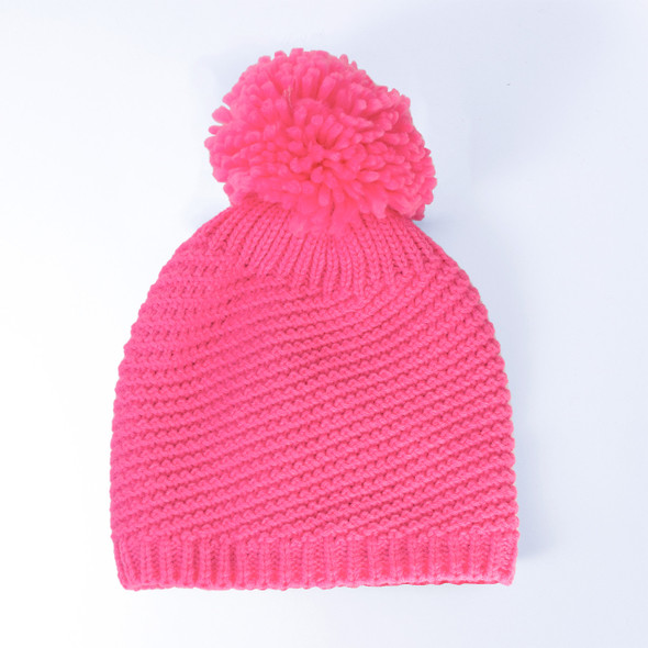 Neon Pink Pom Beanie Neon Pink Pom Beanie