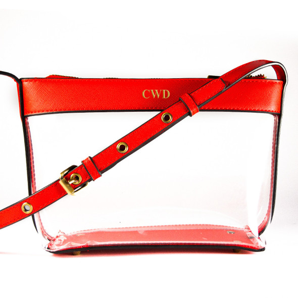 Clear/Red Crossbody Bag - Stamped Clear/Red Crossbody Bag - Stamped