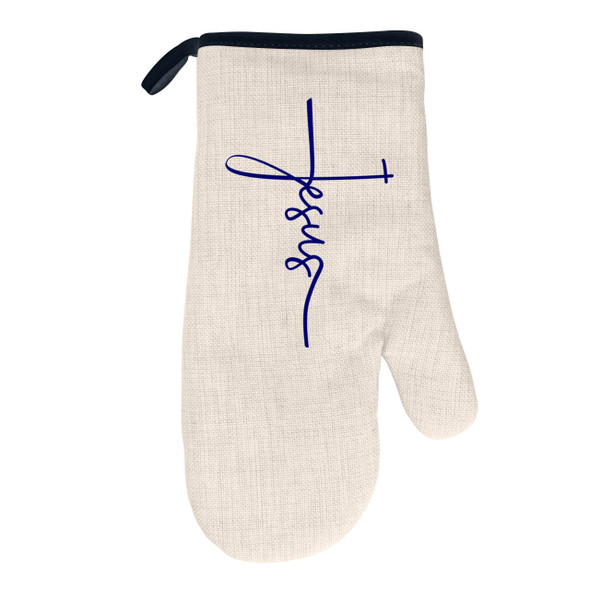 Jesus Cross Natural/Black Oven Mitt Jesus Cross Natural/Black Oven Mitt