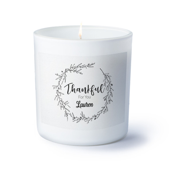 BW Rustic Wreath Candle - Personalized BW Rustic Wreath Candle - Personalized