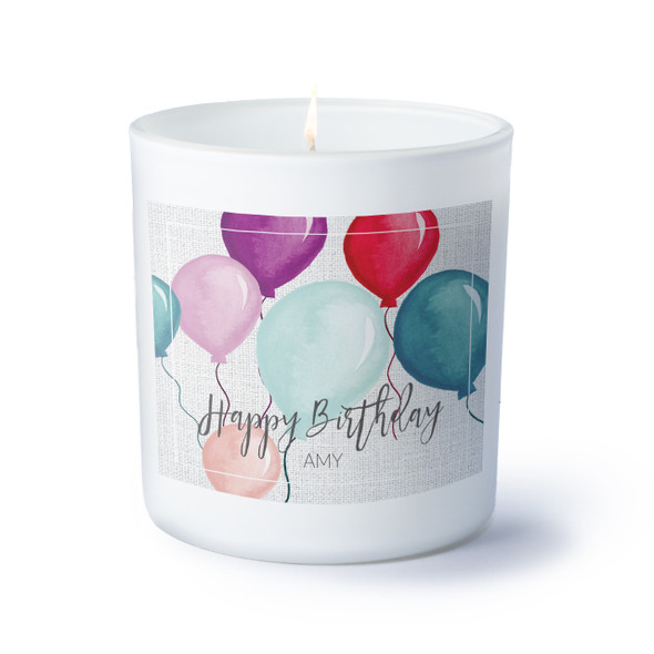 Watercolor Balloons Candle - Personalized Watercolor Balloons Candle - Personalized