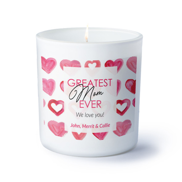 Watercolor Hearts Candle - Personalized Watercolor Hearts Candle - Personalized