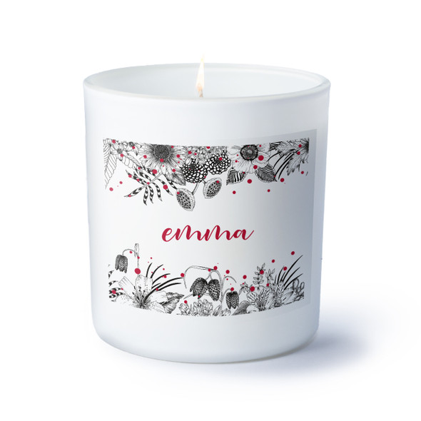 BW Floral Name Candle - Personalized BW Floral Name Candle - Personalized