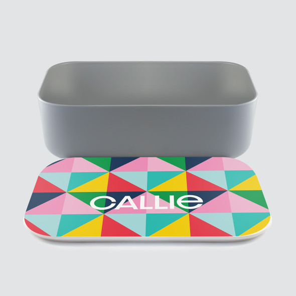 Bright Triangles RPET Lunch Box - Personalized Bright Triangles RPET Lunch Box - Personalized