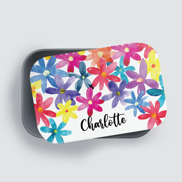 Watercolor Flowers RPET Lunch Box - Personalized Watercolor Flowers RPET Lunch Box - Personalized
