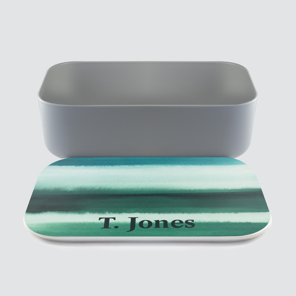 Seaside Stripes RPET Lunch Box - Personalized Seaside Stripes RPET Lunch Box - Personalized