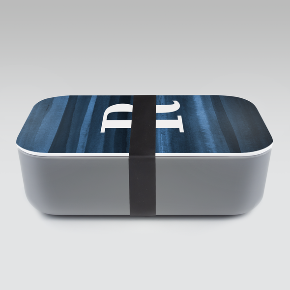 Navy WC Stripes RPET Lunch Box - Personalized Navy WC Stripes RPET Lunch Box - Personalized