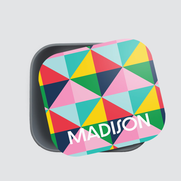 Bright Triangles RPET Sandwich Box - Personalized Bright Triangles RPET Sandwich Box - Personalized