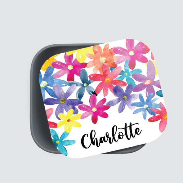 Watercolor Flowers RPET Sandwich Box - Personalized Watercolor Flowers RPET Sandwich Box - Personalized
