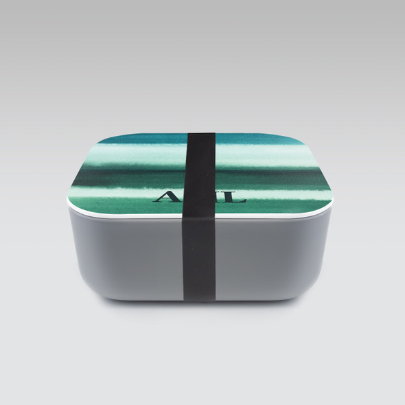 Seaside Stripes RPET Sandwich Box - Personalized Seaside Stripes RPET Sandwich Box - Personalized