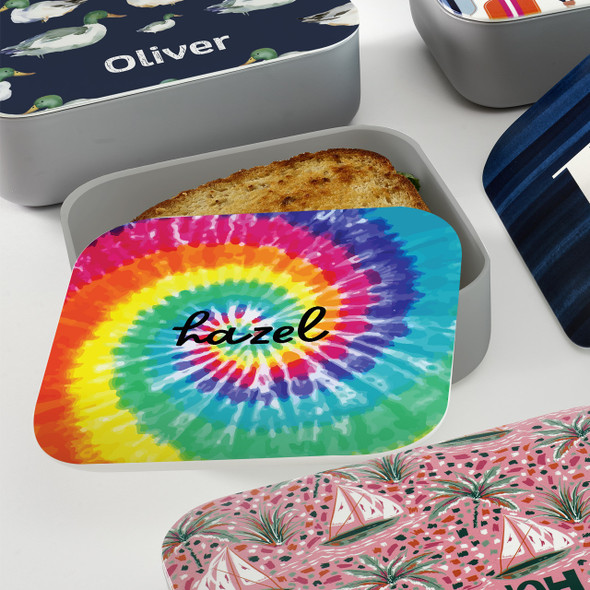 Tie-Dye RPET Sandwich Box - Personalized Tie-Dye RPET Sandwich Box - Personalized