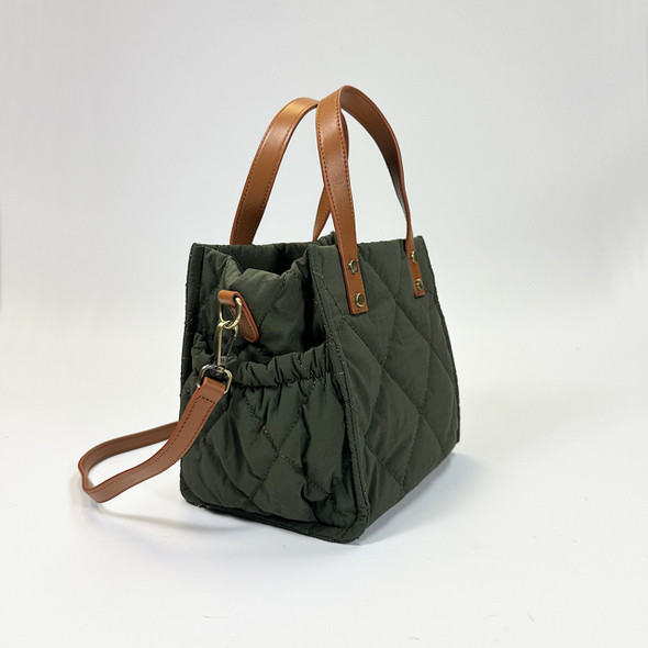 Olive Puffy Lunch Tote