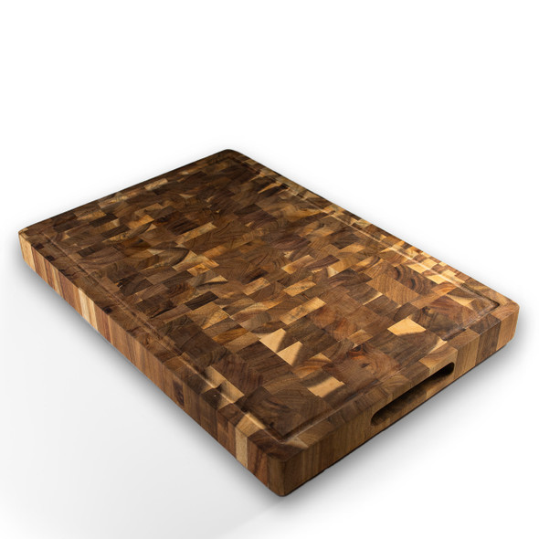 Acacia Rectangular End Grain Board - Engraved Ltr Acacia Rectangular End Grain Board - Engraved Ltr