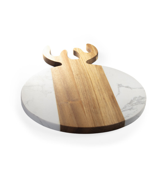 Antler Acacia & Stone Round Board - Engraved Timeltrban Antler Acacia & Stone Round Board - Engraved Timeltrban