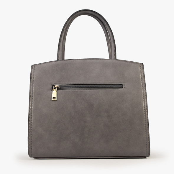 Garrett Satchel in Gray - Stamped