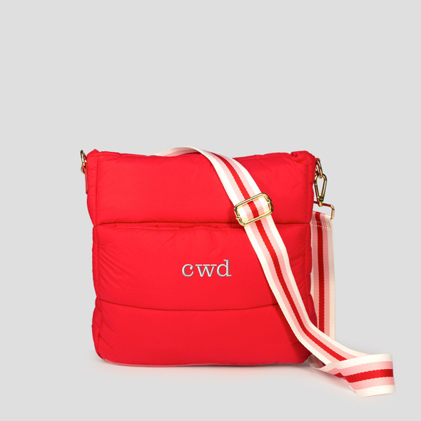 Cherry Puffy Lenox Saddlebag - Embroidered Cherry Puffy Lenox Saddlebag - Embroidered