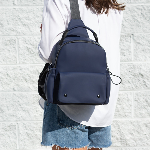 Navy Lunch Sling Backpack - Stamped Navy Lunch Sling Backpack - Stamped