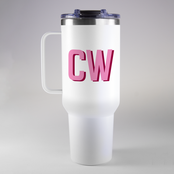 "The Bev" Shadow Initials Tumbler 40 oz. "The Bev" Shadow Initials Tumbler 40 oz.