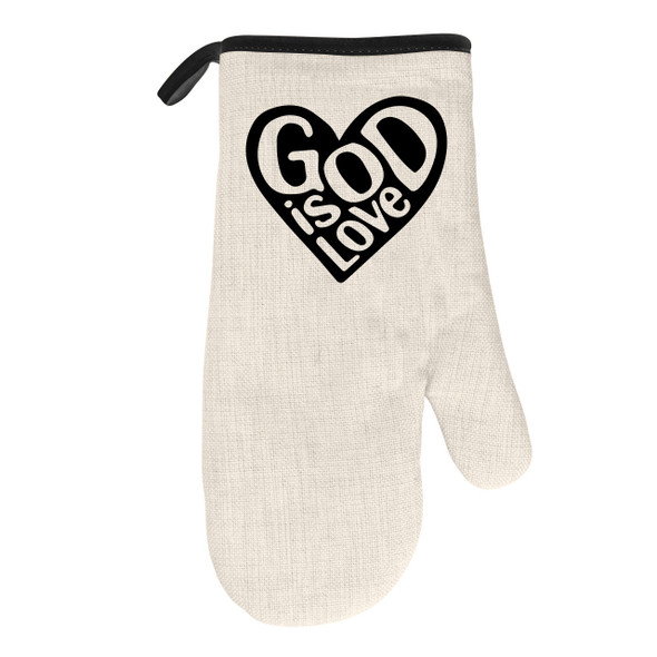 God Is Love Natural/Black Oven Mitt God Is Love Natural/Black Oven Mitt