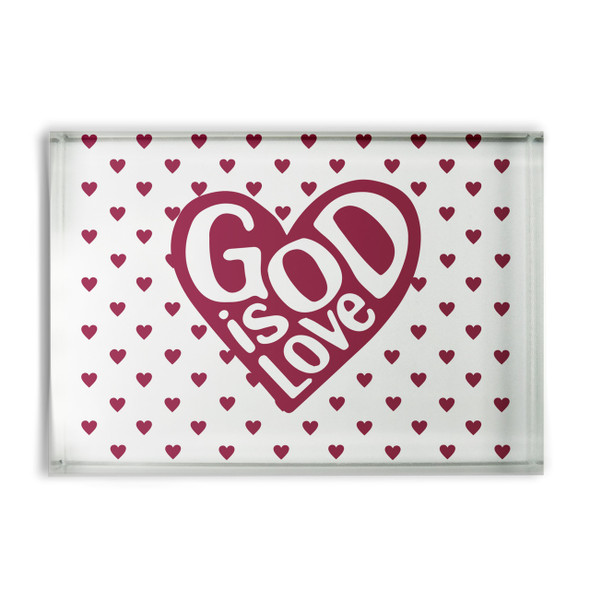 God Is Love Glass Block God Is Love Glass Block