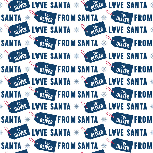 To From Santa Personalized Gift Wrap - White To From Santa Personalized Gift Wrap - White
