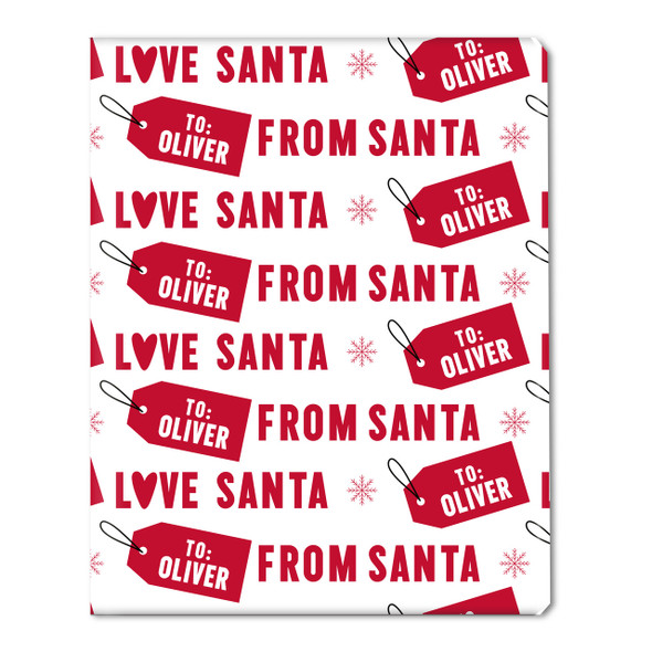 To From Santa Personalized Gift Wrap - White To From Santa Personalized Gift Wrap - White