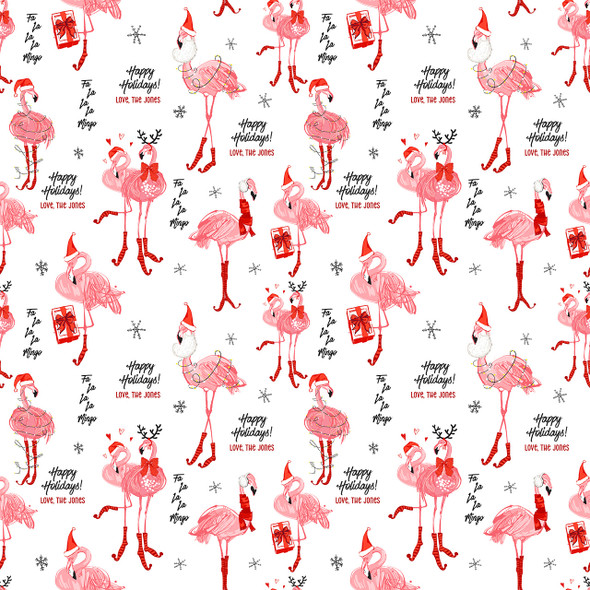 Holiday Flamingos Personalized Gift Wrap Holiday Flamingos Personalized Gift Wrap
