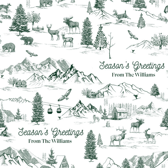 Winter Toile Personalized Gift Wrap Winter Toile Personalized Gift Wrap