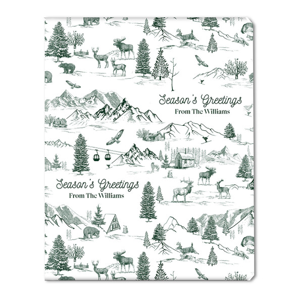 Winter Toile Personalized Gift Wrap Winter Toile Personalized Gift Wrap
