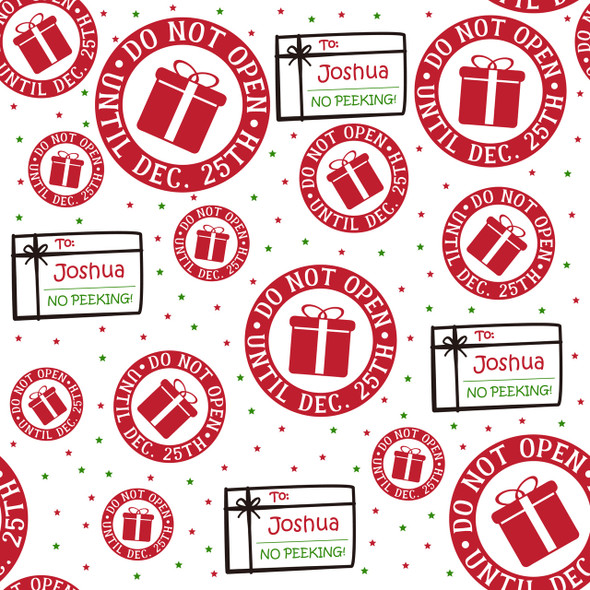 Do Not Open Personalized Gift Wrap Do Not Open Personalized Gift Wrap