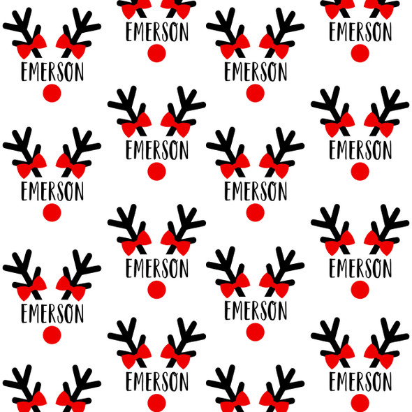 Reindeer Bows Personalized Gift Wrap Reindeer Bows Personalized Gift Wrap
