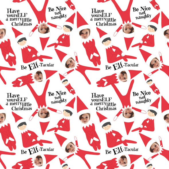Elf-Tacular Photo Personalized Gift Wrap Elf-Tacular Photo Personalized Gift Wrap