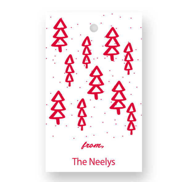 Tiny Trees Personalized Gift Tags - Red - Set of 41 - Pearl Tiny Trees Personalized Gift Tags - Red - Set of 41 - Pearl