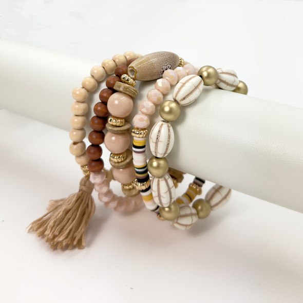 Boho Mixed Bracelet Stack- Neutral Boho Mixed Bracelet Stack- Neutral