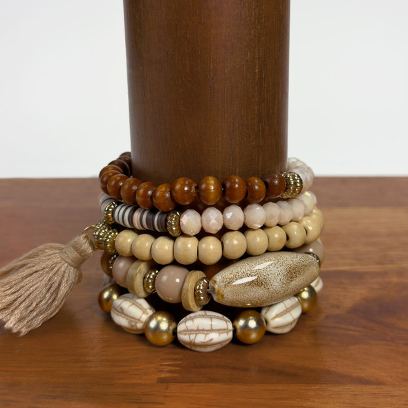 Boho Mixed Bracelet Stack- Neutral