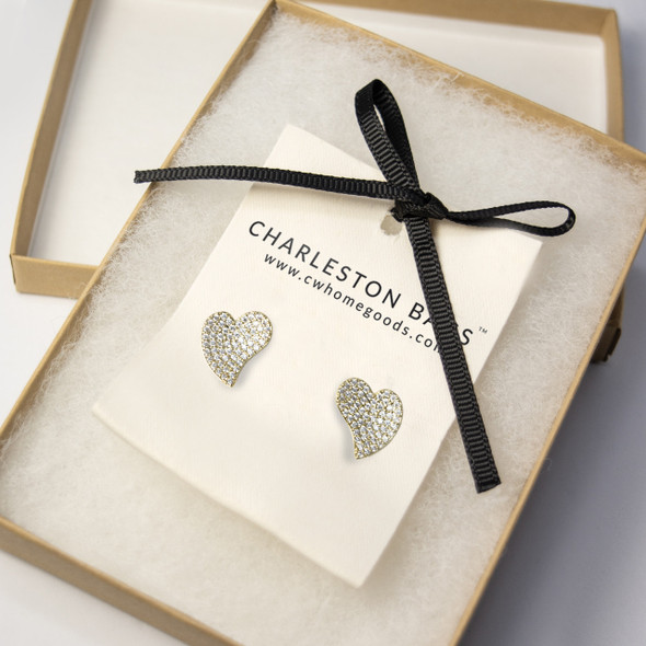 Heart of Gold Pav. Stud Earrings Heart of Gold Pav. Stud Earrings