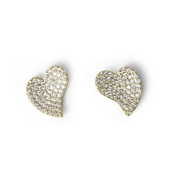 Heart of Gold Pav. Stud Earrings Heart of Gold Pav. Stud Earrings