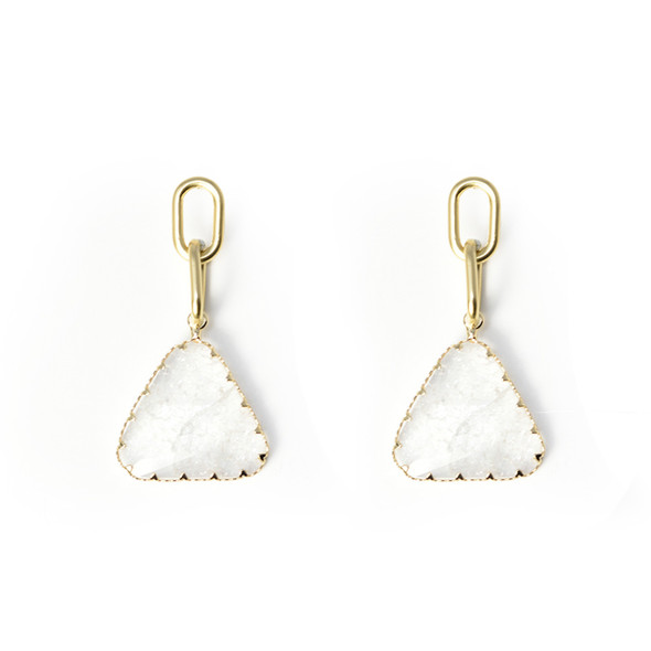 Links Over Triangle Dangle Earrings